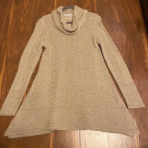 Beige mock turtleneck sweater